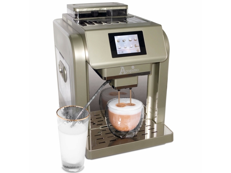 Acopino Monza Espressomaskine Kaffebønner Indbygget Kværn 1400 Champagne 0755717332653